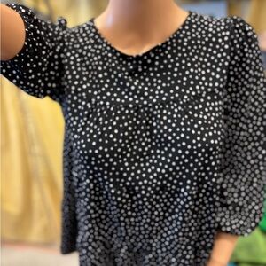 Monteau Black and White Polka Dot Blouse